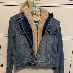 Fur lined denim jacket from Hollister.